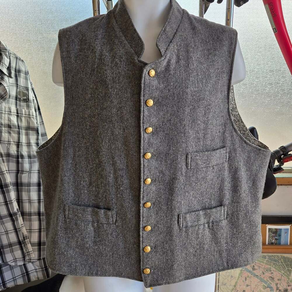 Wah Maker Vest Size XXL Gray Wool Civil War Reenactment